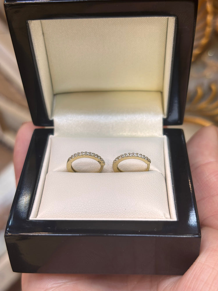 Children’s 9ct Yellow Gold Hoop Earrings with Brilliant - Cut CZs - Hyman’s Jewellers
