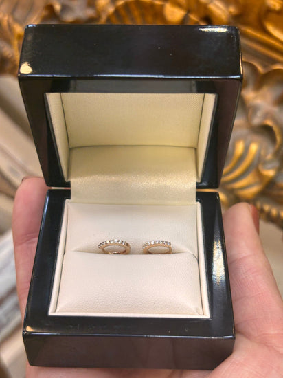 Children’s 9ct Yellow Gold Hoop Earrings with Brilliant - Cut CZs - Hyman’s Jewellers