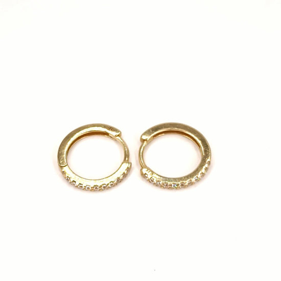 Children’s 9ct Yellow Gold Hoop Earrings with Brilliant - Cut CZs - Hyman’s Jewellers