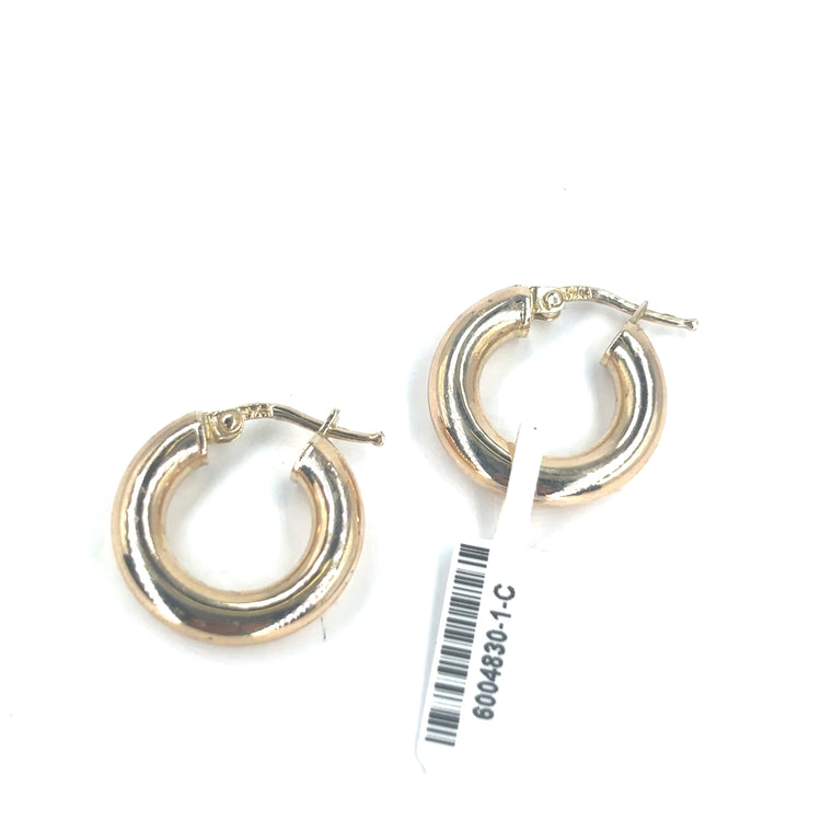 Children’s 9ct Yellow Gold ‘Sleeper’ Plain Hoop Earrings - 2g - Hyman’s Jewellers