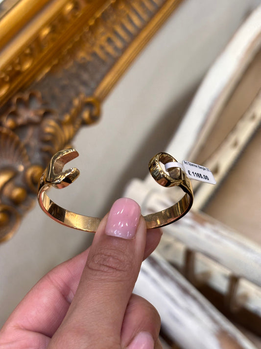 Children’s 9ct Yellow Gold Spanner Bangle - 23.8g 6.5” - Hyman’s Jewellers