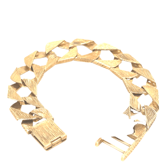 Children’s 9ct Yellow Gold Textured Link Chain Bracelet - 22.1g - Hyman’s Jewellers