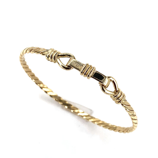 Children’s 9ct Yellow Gold Twist Hook & Eye Bangle - Hyman’s Jewellers