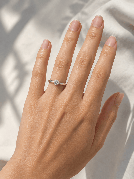 Classic 18CT White Gold Diamond Solitaire Ring - Hyman’s Jewellers