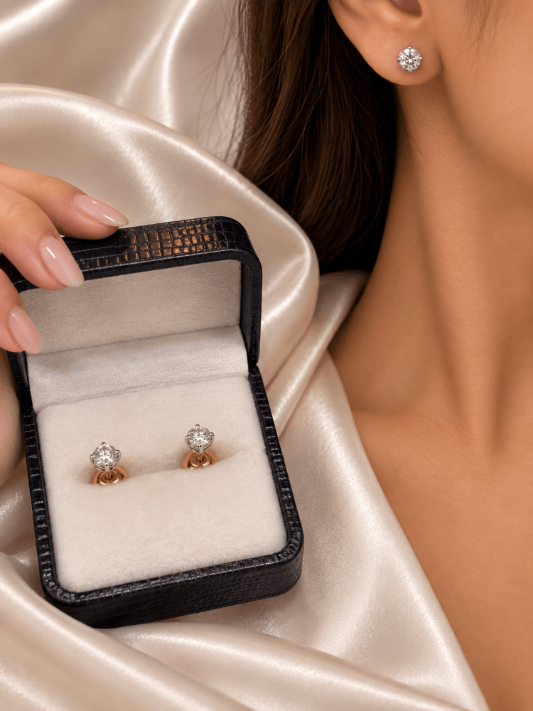 Classic Diamond Stud Earrings — 18CT Yellow Gold - Hyman’s Jewellers