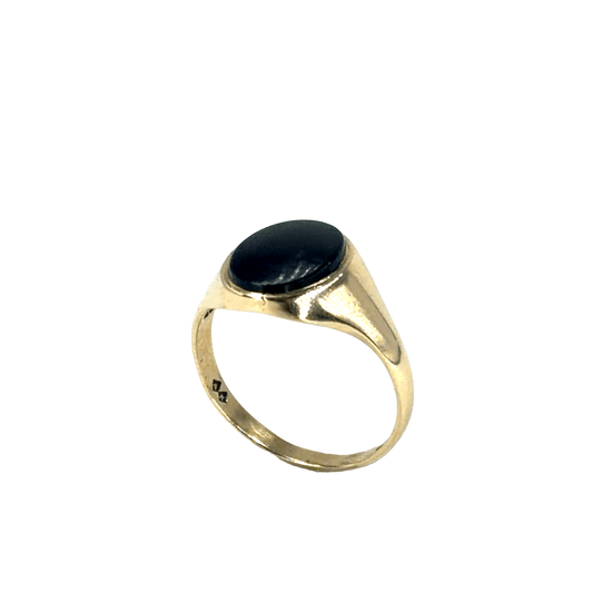Classic Onyx Signet Ring in 9CT Yellow Gold - Hyman’s Jewellers
