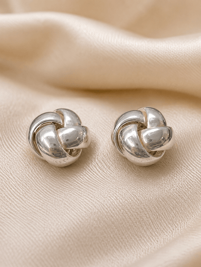 Classic Sterling Silver Love Knot Stud Earrings - Hyman’s Jewellers