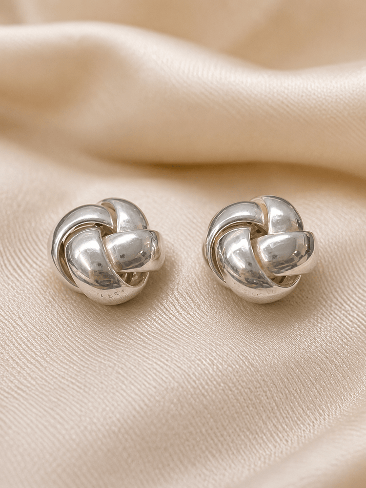 Classic Sterling Silver Love Knot Stud Earrings - Hyman’s Jewellers
