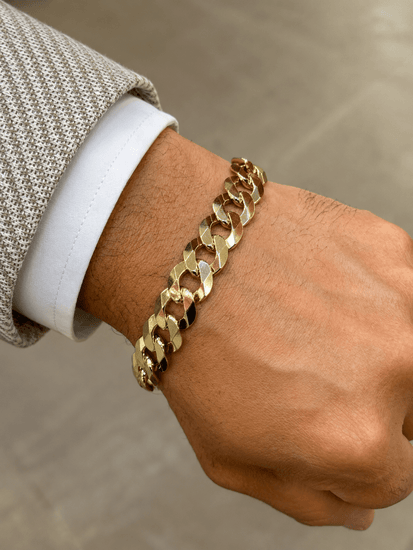 Classic Yellow Gold Curb Chain Bracelet 39.4g - Hyman’s Jewellers