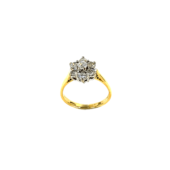 Diamond Floral Cluster Ring in 18ct Yellow Gold - Hyman’s Jewellers
