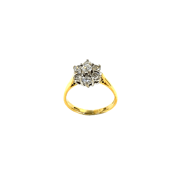 Diamond Floral Cluster Ring in 18ct Yellow Gold - Hyman’s Jewellers