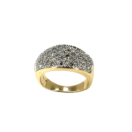 Diamond Pavé Dome Band Ring in 18CT Yellow Gold - Hyman’s Jewellers