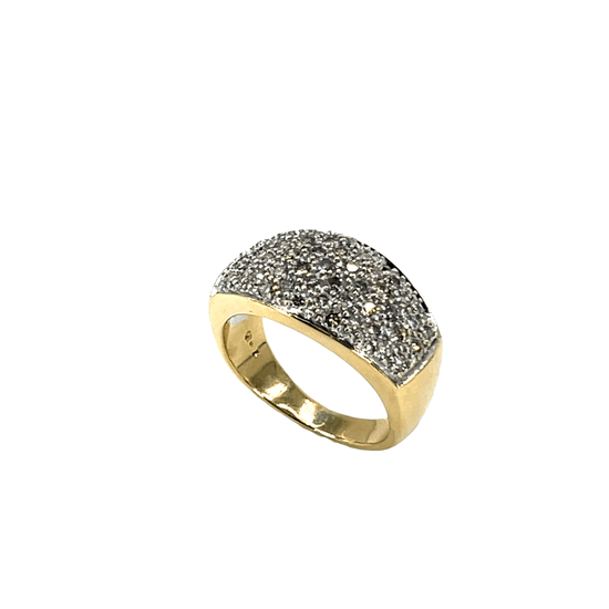 Diamond Pavé Dome Band Ring in 18CT Yellow Gold - Hyman’s Jewellers
