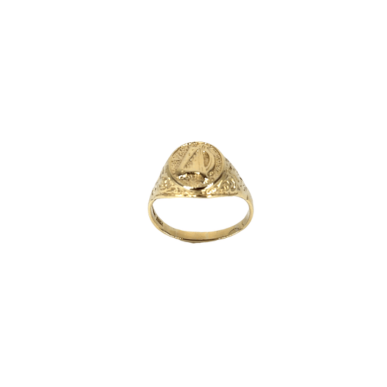 Engraved Initial 9CT Yellow Gold Signet Ring - Hyman’s Jewellers