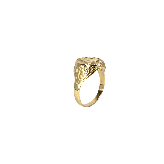 Engraved Initial 9CT Yellow Gold Signet Ring - Hyman’s Jewellers