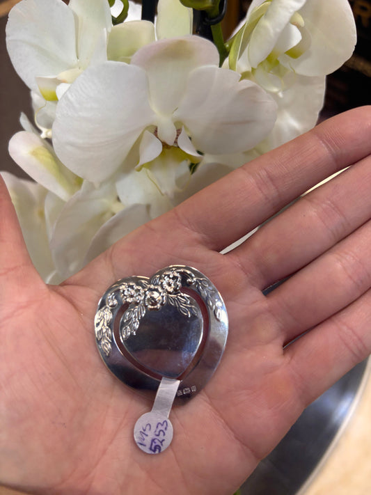 Floral Heart Sterling Silver Bookmark - Hyman’s Jewellers
