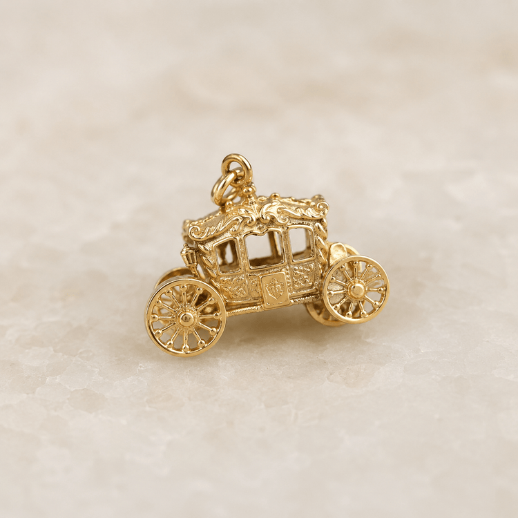 Intricate 9ct Yellow Gold Carriage Pendant Charm - Hyman’s Jewellers