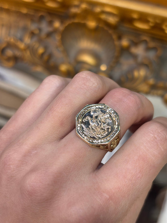 Intricate Yellow Gold Signet Ring with Detailed Design - Hyman’s Jewellers