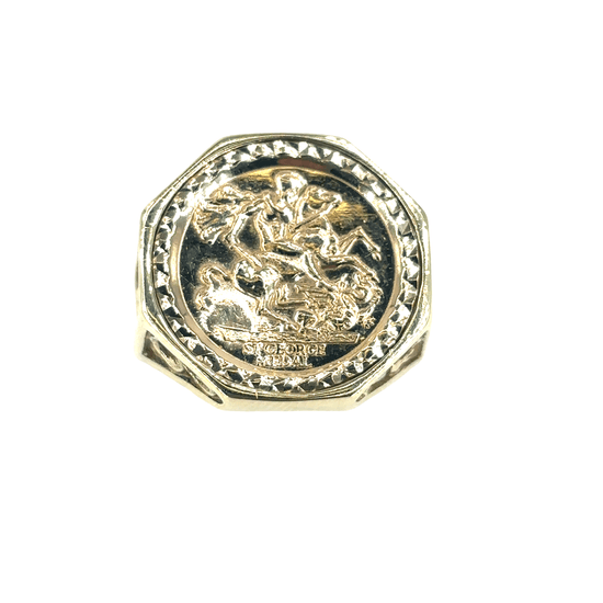 Intricate Yellow Gold Signet Ring with Detailed Design - Hyman’s Jewellers