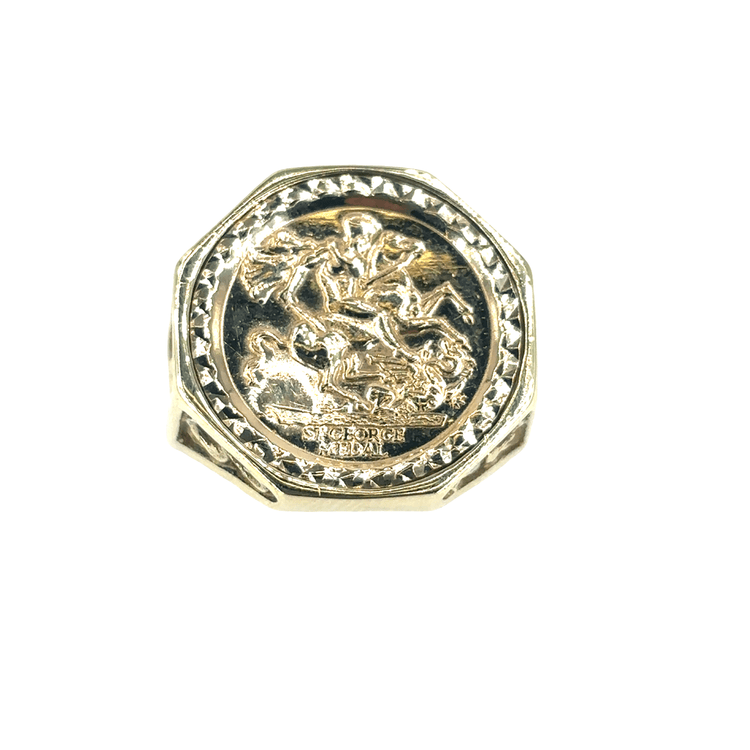 Intricate Yellow Gold Signet Ring with Detailed Design - Hyman’s Jewellers