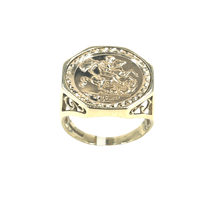 Intricate Yellow Gold Signet Ring with Detailed Design - Hyman’s Jewellers