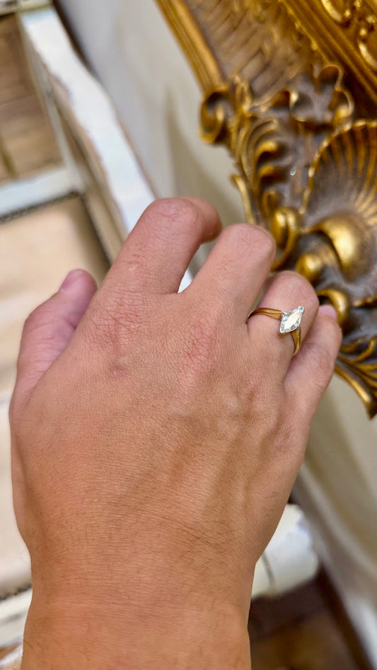 Marquise Diamond Solitaire Ring in 18CT Yellow Gold 3.3g - Hyman’s Jewellers