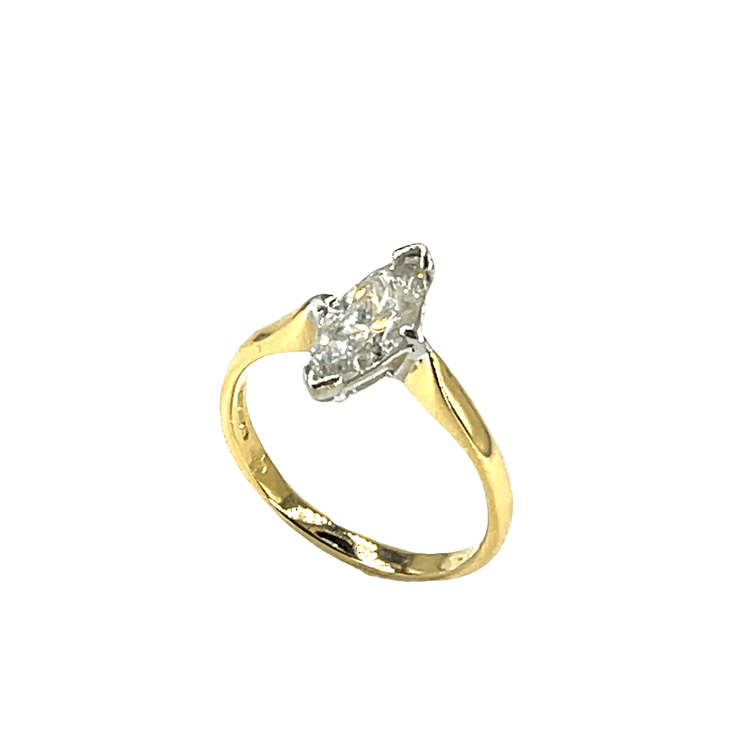 Marquise Diamond Solitaire Ring in 18CT Yellow Gold 3.3g - Hyman’s Jewellers
