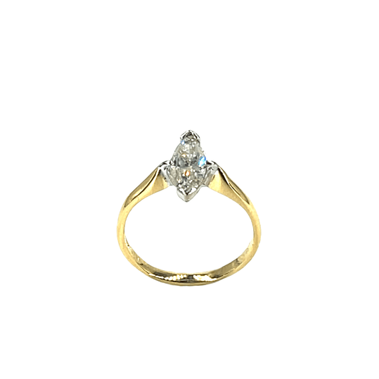 Marquise Diamond Solitaire Ring in 18CT Yellow Gold 3.3g - Hyman’s Jewellers