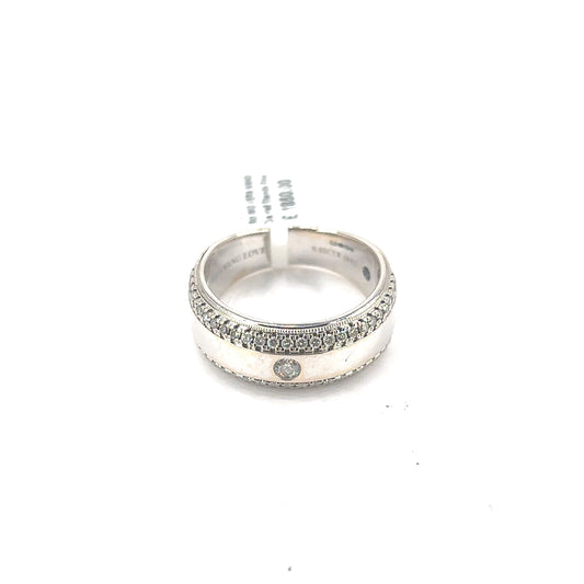 Men’s 18ct Elegant White Gold Vera Wang Brilliant Cut Diamond Eternity Band Ring - Hyman’s Jewellers