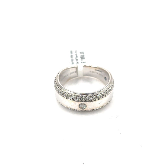 Men’s 18ct Elegant White Gold Vera Wang Brilliant Cut Diamond Eternity Band Ring - Hyman’s Jewellers