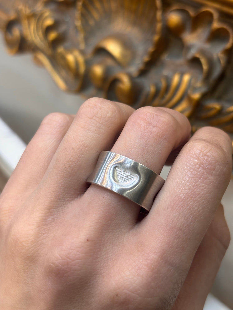 Men’s 925 Silver Emporio Armani Stamped Ring - Hyman’s Jewellers