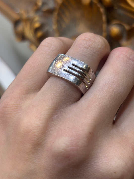 Men’s 925 Silver Emporio Armani Vintage Square Ring - Hyman’s Jewellers