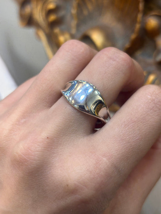 Men’s 925 Silver Emporio Armani Wave Signet Ring - Hyman’s Jewellers