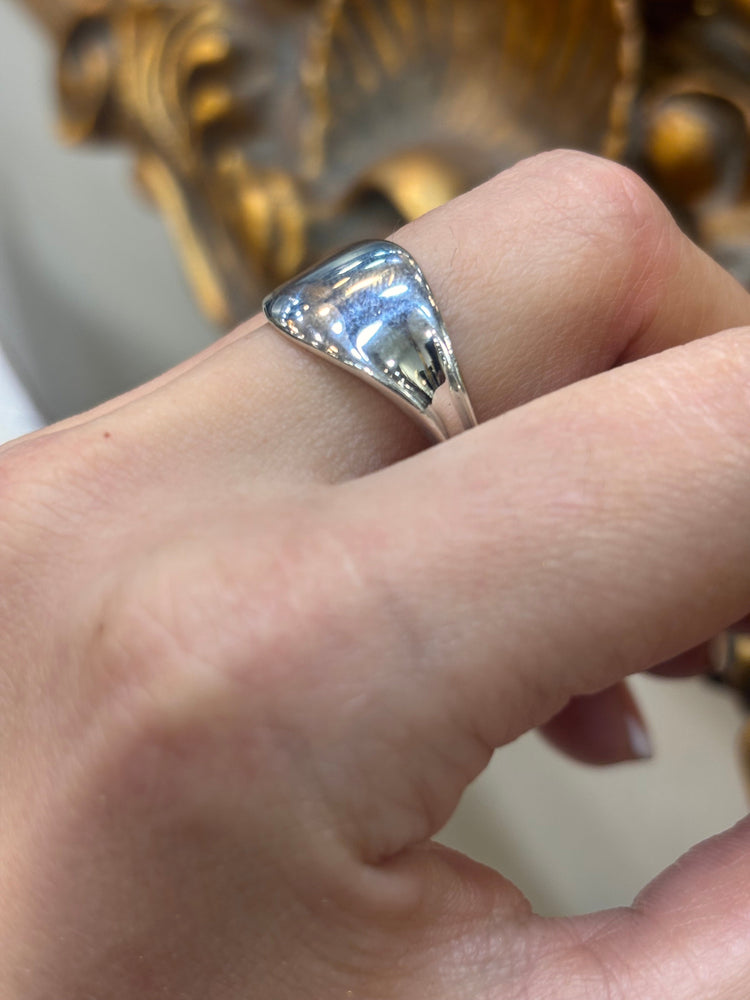 Men’s 925 Silver Emporio Armani Wave Signet Ring - Hyman’s Jewellers