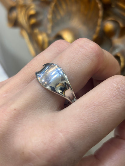 Men’s 925 Silver Emporio Armani Wave Signet Ring - Hyman’s Jewellers