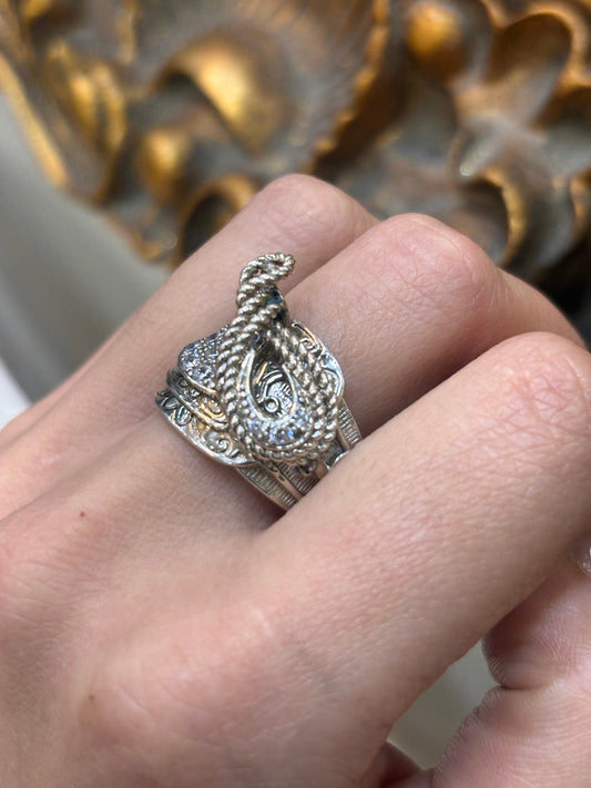 Men’s 925 Silver Saddle Ring - Hyman’s Jewellers