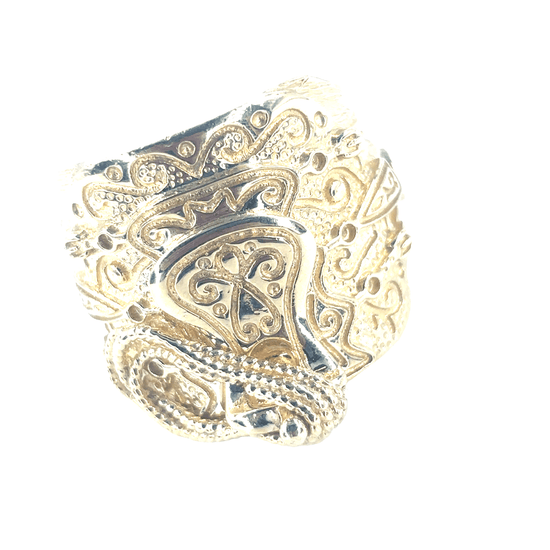 Men’s 9ct Medium Yellow Gold Saddle Ring - 25g - Hyman’s Jewellers