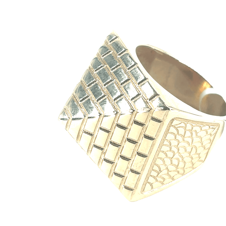 Men’s 9ct Pyramid Yellow Gold Pyramid Ring - 14.4g - Hyman’s Jewellers