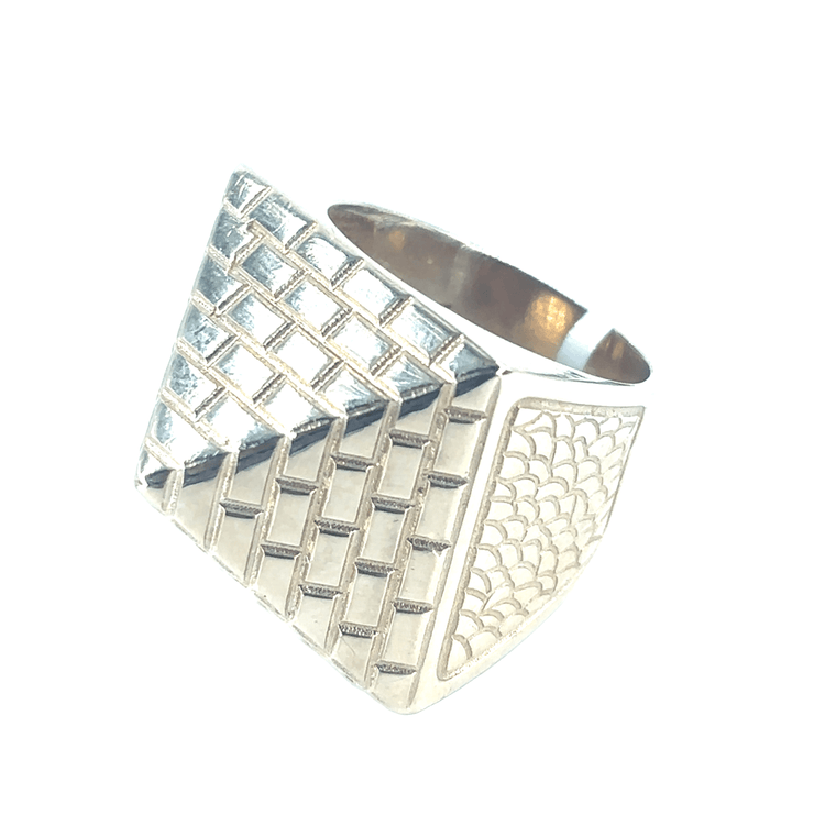 Men’s 9ct Pyramid Yellow Gold Pyramid Ring - 14.4g - Hyman’s Jewellers