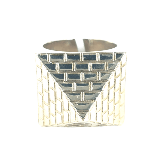 Men’s 9ct Pyramid Yellow Gold Pyramid Ring - 14.4g - Hyman’s Jewellers