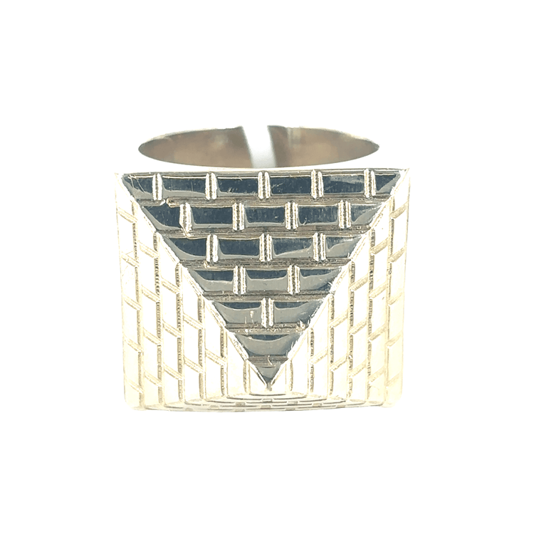 Men’s 9ct Pyramid Yellow Gold Pyramid Ring - 14.4g - Hyman’s Jewellers