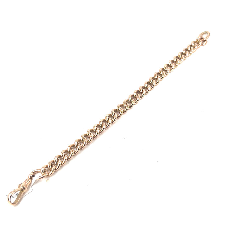 Men’s 9ct Rose Gold Albert Bracelet - 35g - Hyman’s Jewellers