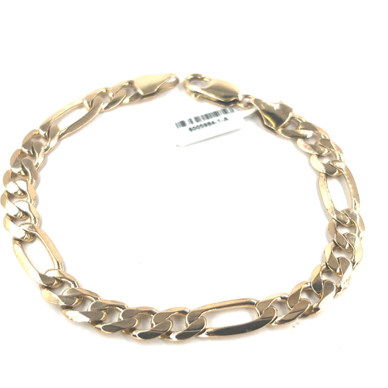 Men’s 9ct Tellow Gold Figaro Bracelet - 7.5” 18.5g - Hyman’s Jewellers