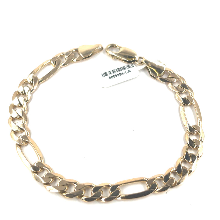 Men’s 9ct Tellow Gold Figaro Bracelet - 7.5” 18.5g - Hyman’s Jewellers