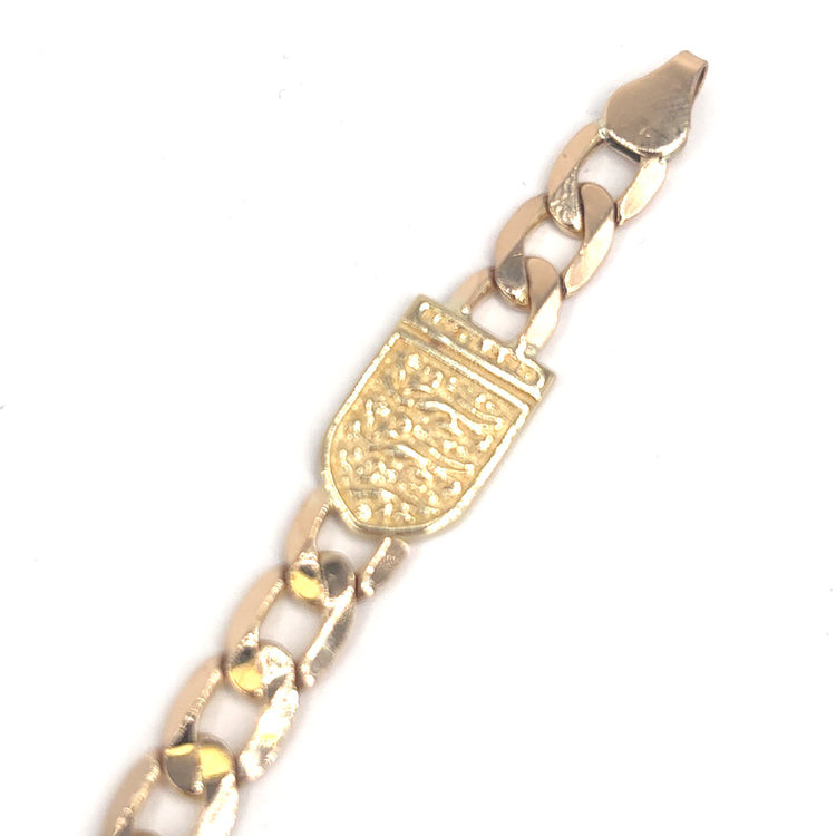 Men’s 9ct Yellow Gold 3 Lions Curb Bracelet - 13g - Hyman’s Jewellers