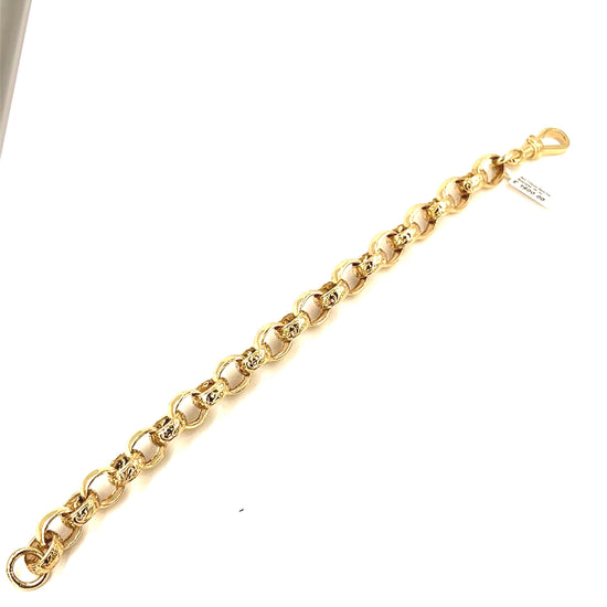 Men’s 9ct Yellow Gold Belcher Bracelet - 33g 8.5” - Hyman’s Jewellers