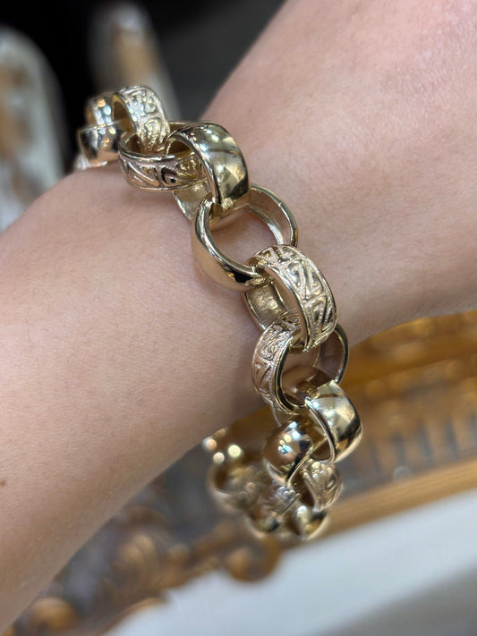 Men’s 9ct Yellow Gold Belcher Bracelet - 40.4g 9.5” - Hyman’s Jewellers