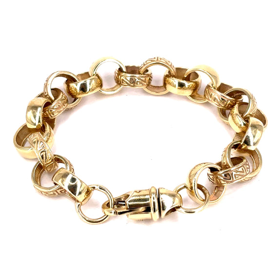 Men’s 9ct Yellow Gold Belcher Bracelet - 40.4g 9.5” - Hyman’s Jewellers