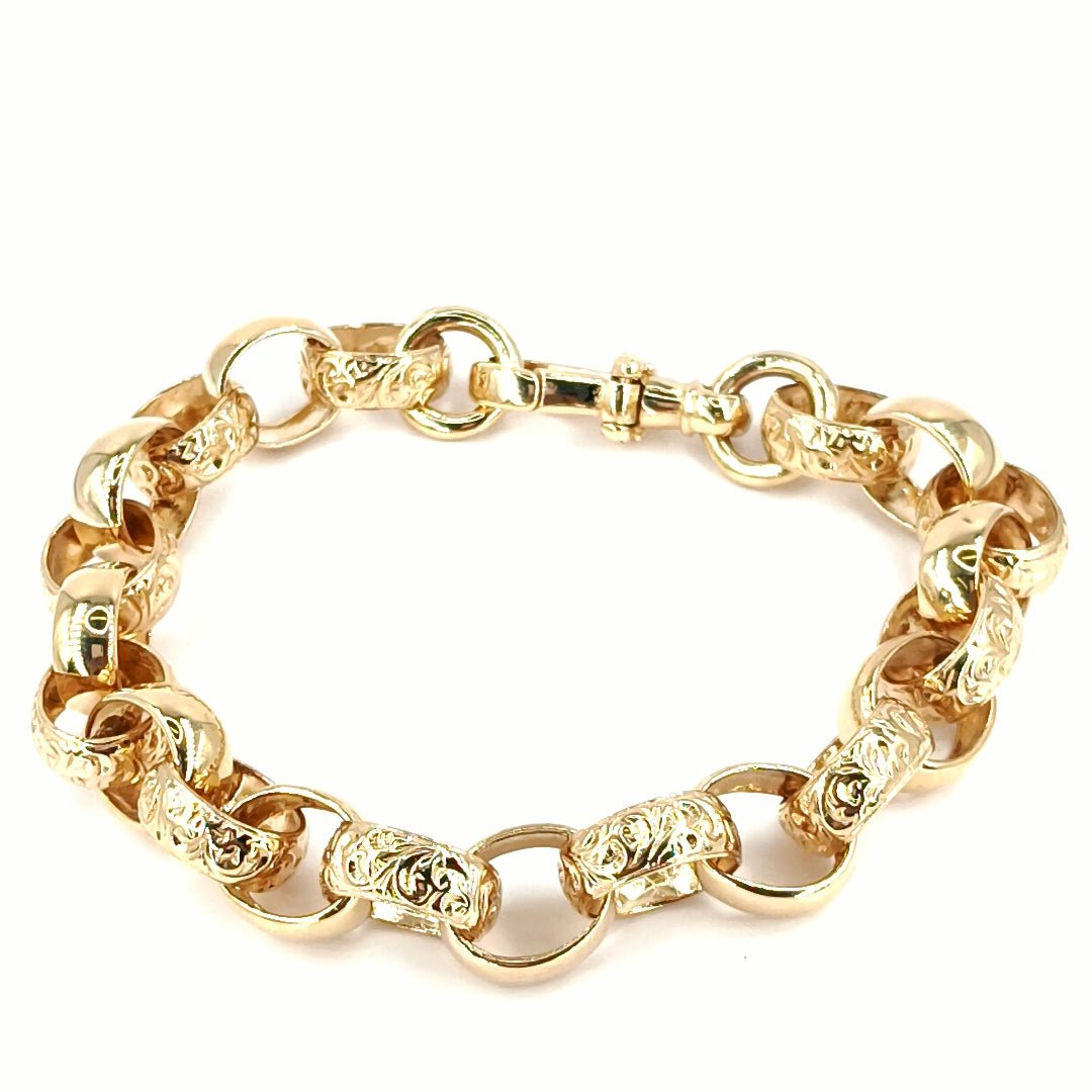 Men's 9ct Yellow Gold Belcher Link Bracelet - 36g - Hyman’s Jewellers