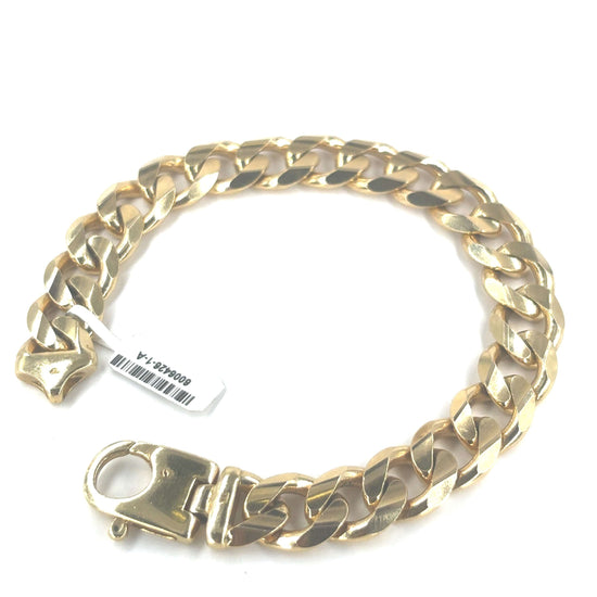 Men’s 9ct Yellow Gold Chunky Curb Bracelet - 48g 9” - Hyman’s Jewellers